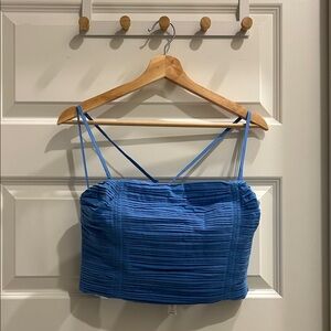 Madewell Blue Strappy Crop Top